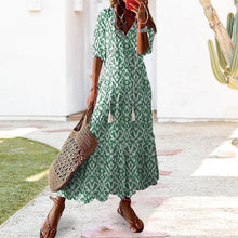 Load image into Gallery viewer, Loose V Neck Printed Long Dress