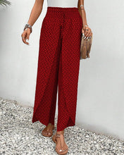 Load image into Gallery viewer, Geometric print elasticated drawstring wide-leg pants