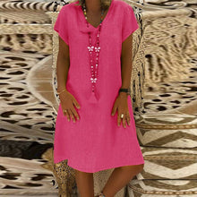 Load image into Gallery viewer, Short Sleeve V Neck Dress