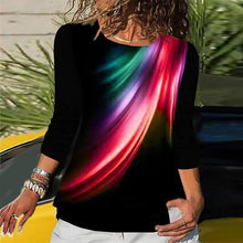 Load image into Gallery viewer, Crew Neck Feather Print Slim Fit T-Shirt