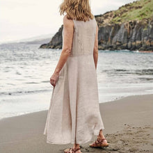 Load image into Gallery viewer, Women's Sleeveless Cotton And Linen Dress