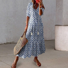 Load image into Gallery viewer, Loose V Neck Printed Long Dress