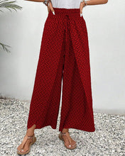 Load image into Gallery viewer, Geometric print elasticated drawstring wide-leg pants