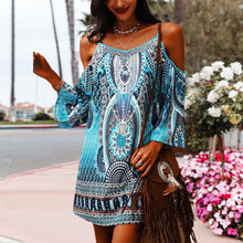 Load image into Gallery viewer, Printed Crew Neck Slip Dress