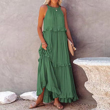 Load image into Gallery viewer, Sleeveless Sling Loose Waist Irregular Cake Dress