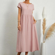 Load image into Gallery viewer, Long Round Neck A-line Dress