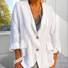 Load image into Gallery viewer, Women Summer Solid color cotton and linen jacket
