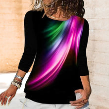 Load image into Gallery viewer, Crew Neck Feather Print Slim Fit T-Shirt