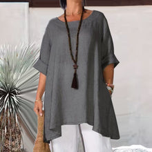 Load image into Gallery viewer, Ladies loose casual solid color long-sleeved T-shirt