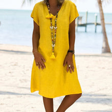 Load image into Gallery viewer, Short Sleeve V Neck Dress