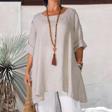 Load image into Gallery viewer, Ladies loose casual solid color long-sleeved T-shirt