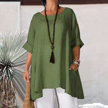 Load image into Gallery viewer, Ladies loose casual solid color long-sleeved T-shirt