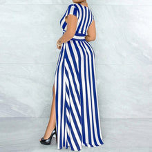Load image into Gallery viewer, Sexy Striped High Waist Maxi Dress