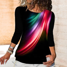 Load image into Gallery viewer, Crew Neck Feather Print Slim Fit T-Shirt
