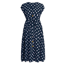 Load image into Gallery viewer, Polka Dot Waist V-Neck Dress