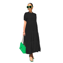 Load image into Gallery viewer, Button Solid Color Ruffled Plus Size Dress