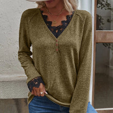 Load image into Gallery viewer, V Neck Lace Knit T-Shirt