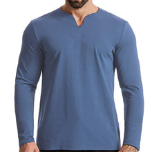 Load image into Gallery viewer, V-neck Long-sleeved T-shirt
