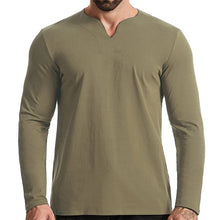 Load image into Gallery viewer, V-neck Long-sleeved T-shirt