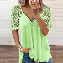 Load image into Gallery viewer, Lace Zip T-Shirt