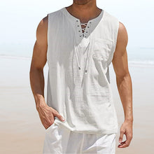 Load image into Gallery viewer, Men's Solid Color Drawstring Waistcoat