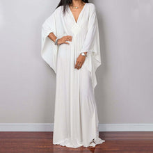Load image into Gallery viewer, Loose V neck Plus Size Long Solid Color Bikini Cover-Up