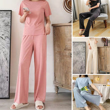 Load image into Gallery viewer, Comfortable Ice Silk Short-sleeved T-shirt Two-piece set