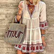 Load image into Gallery viewer, Printed Elegant V-neck Dress