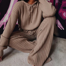 Load image into Gallery viewer, Long Sleeve Loose Hooded Casual 2 Piece Set