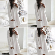 Load image into Gallery viewer, Solid Color Round Neck Warm Dress