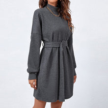 Load image into Gallery viewer, Long Sleeve Belt Dress