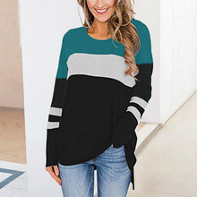 Load image into Gallery viewer, Long-sleeve Paneled Crewneck T-shirt