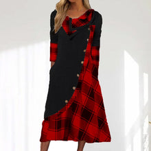 Load image into Gallery viewer, Vintage Plaid Patchwork Dress