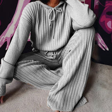 Load image into Gallery viewer, Long Sleeve Loose Hooded Casual 2 Piece Set
