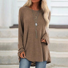 Load image into Gallery viewer, Round Neck Long Sleeve Oversized T-Shirt