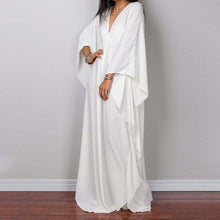 Load image into Gallery viewer, Loose V neck Plus Size Long Solid Color Bikini Cover-Up