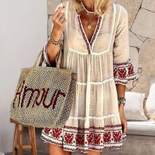 Load image into Gallery viewer, Printed Elegant V-neck Dress