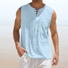 Load image into Gallery viewer, Men's Solid Color Drawstring Waistcoat