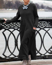 Load image into Gallery viewer, Long Crew Neck Pullover Knit Dress