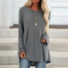 Load image into Gallery viewer, Round Neck Long Sleeve Oversized T-Shirt