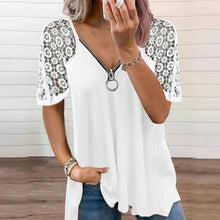 Load image into Gallery viewer, Lace Zip T-Shirt