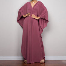 Load image into Gallery viewer, Loose V neck Plus Size Long Solid Color Bikini Cover-Up