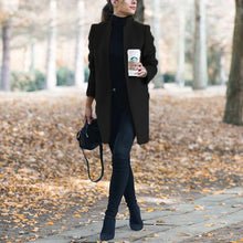 Load image into Gallery viewer, Solid Color Stand-collar Woolen Blazer