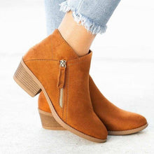 Load image into Gallery viewer, Women's Chunky Heel Side Zip Ankle Boots