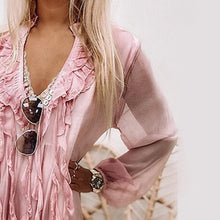 Load image into Gallery viewer, V-Neck Solid Chiffon Mini Dress