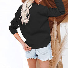 Load image into Gallery viewer, V-neck Solid Color Long-sleeved Top T-shirt