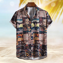 Load image into Gallery viewer, Men Patchwork Print Button Front Shirt