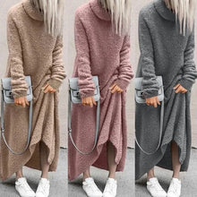 Load image into Gallery viewer, Solid Color Turtleneck Dress