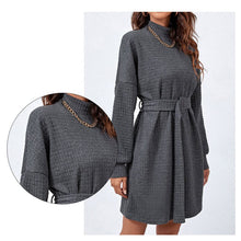 Load image into Gallery viewer, Long Sleeve Belt Dress