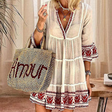 Load image into Gallery viewer, Printed Elegant V-neck Dress